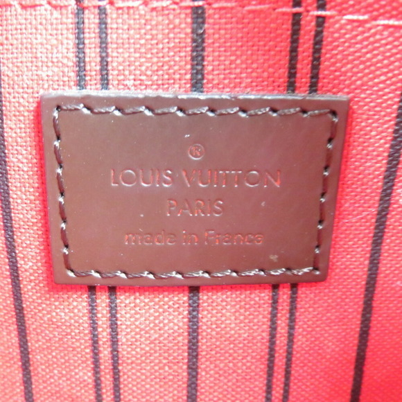 LOUIS VUITTON Authentic Brown Damier Canvas Neverfull Pouch - Picture 6 of 7